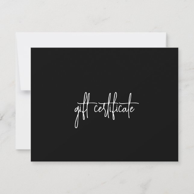 Elegant Modern Simple Business Gift Certificate (Front)