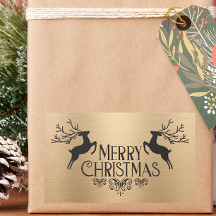 Elegant Modern Simple Christmas Reindeer Rectangular Sticker