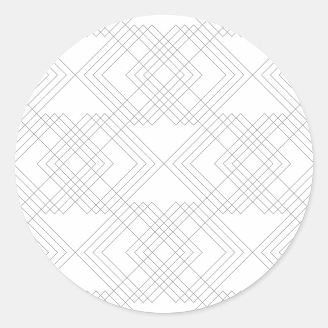 Elegant, modern, simple, cool chic graphic pattern classic round sticker (Front)