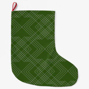 Elegant, modern, simple, cool chic graphic pattern large christmas stocking