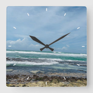 Elegant Modern Simple Custom Add Your Own photo Square Wall Clock