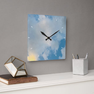 Elegant Modern Simple Custom Add Your Own photo Square Wall Clock