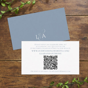 Elegant Modern Simple Dusty Blue QR Code Minimal Enclosure Card