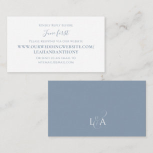 Elegant Modern Simple Dusty Blue Via Website RSVP Enclosure Card