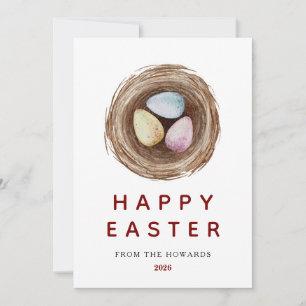 Elegant Modern Simple Easter Eggs Happy Easter Holiday Card