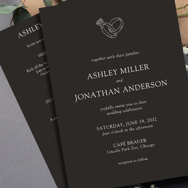 Elegant Modern Simple Elements All-in-One Wedding Invitation (Creator Uploaded)