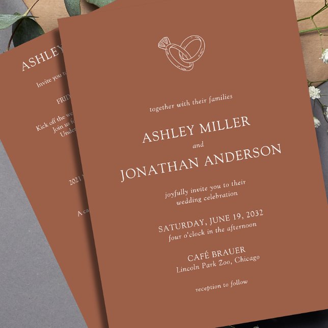 Elegant Modern Simple Elements All-in-One Wedding Invitation (Creator Uploaded)