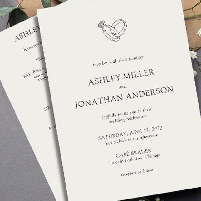 Elegant Modern Simple Elements All-in-One Wedding Invitation (Creator Uploaded)