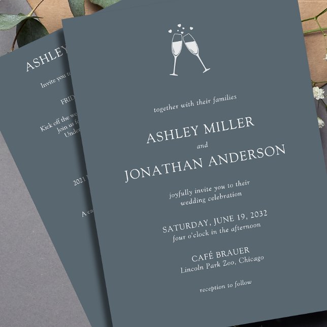 Elegant Modern Simple Elements All-in-One Wedding Invitation (Creator Uploaded)