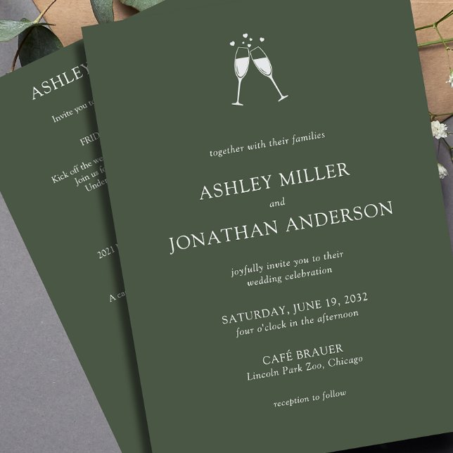 Elegant Modern Simple Elements All-in-One Wedding Invitation (Creator Uploaded)