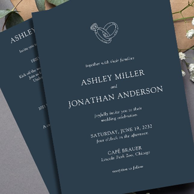Elegant Modern Simple Elements All-in-One Wedding Invitation (Creator Uploaded)