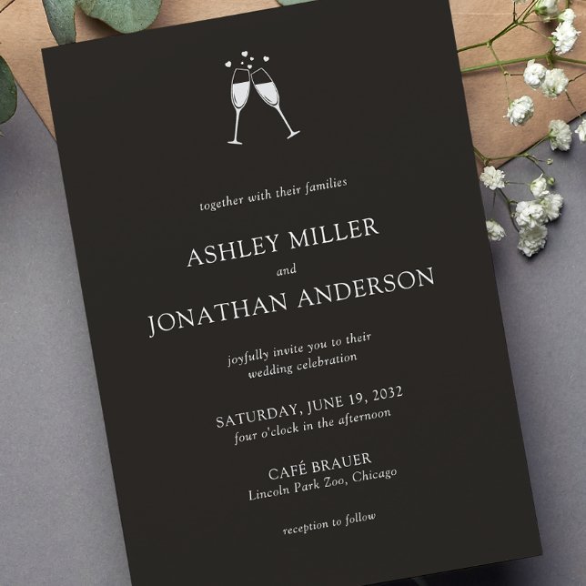Elegant Modern Simple Elements Wedding Invitation (Creator Uploaded)