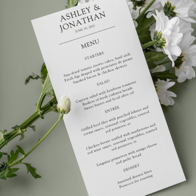 Elegant Modern Simple Elements Wedding Menu (Creator Uploaded)