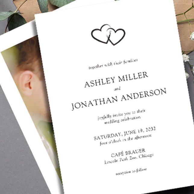 Elegant Modern Simple Elements Wedding Photo Invitation (Creator Uploaded)