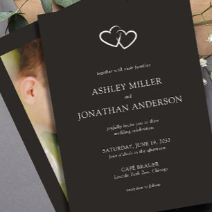 Elegant Modern Simple Elements Wedding Photo Invitation