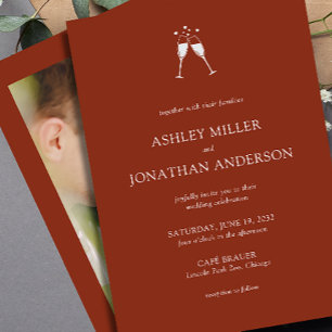 Elegant Modern Simple Elements Wedding Photo Invitation