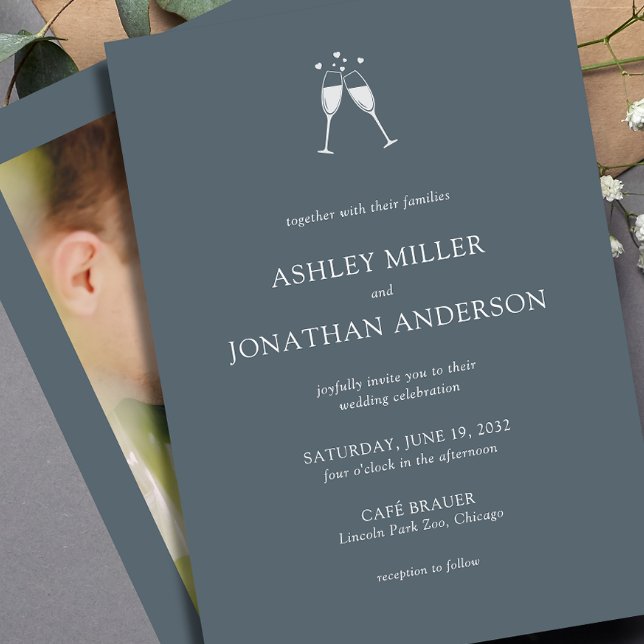Elegant Modern Simple Elements Wedding Photo Invitation (Creator Uploaded)