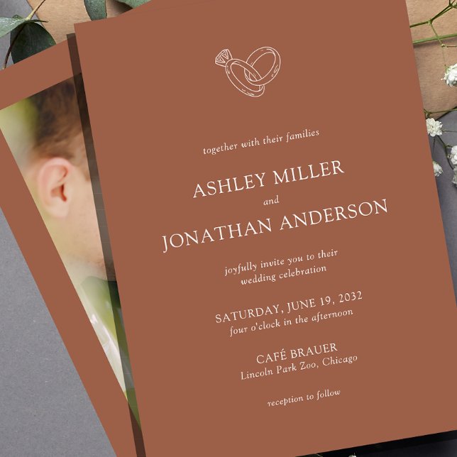Elegant Modern Simple Elements Wedding Photo Invitation (Creator Uploaded)