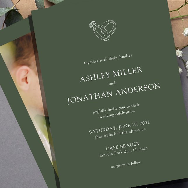 Elegant Modern Simple Elements Wedding Photo Invitation (Creator Uploaded)