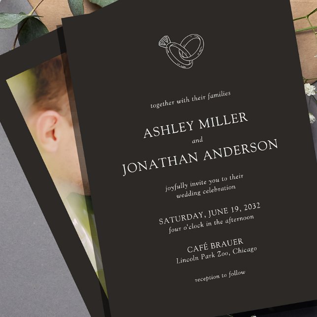 Elegant Modern Simple Elements Wedding Photo Invitation (Creator Uploaded)