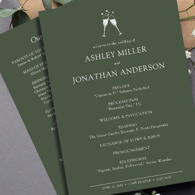 Elegant Modern Simple Elements Wedding Program (Creator Uploaded)