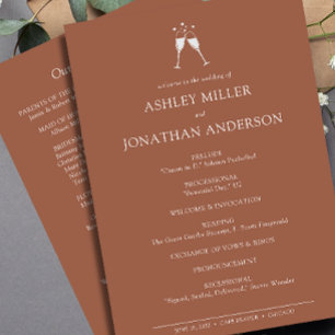 Elegant Modern Simple Elements Wedding Program