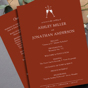 Elegant Modern Simple Elements Wedding Program