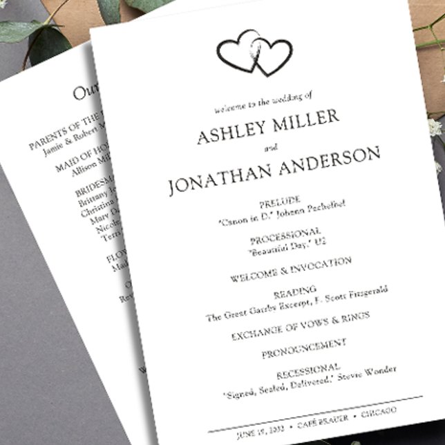 Elegant Modern Simple Elements Wedding Program (Creator Uploaded)