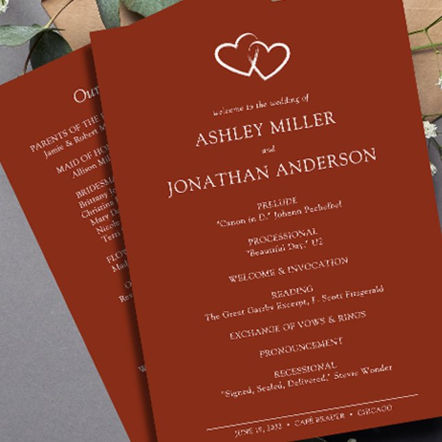Elegant Modern Simple Elements Wedding Program (Creator Uploaded)