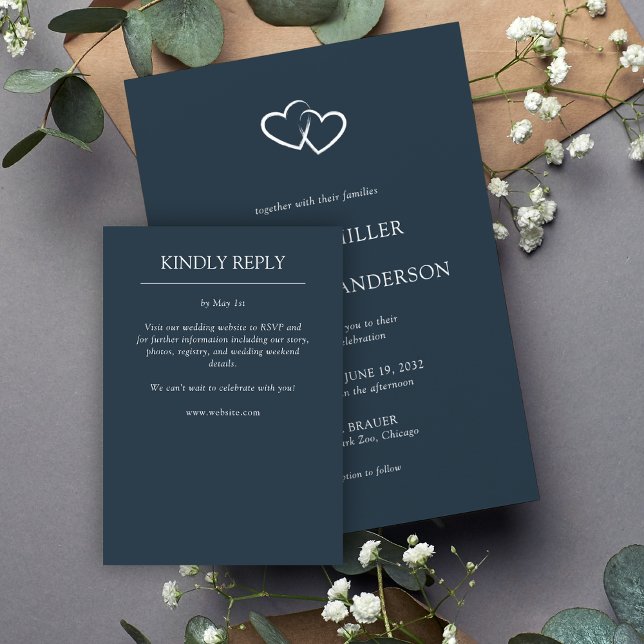 Elegant Modern Simple Elements Wedding RSVP Card (Creator Uploaded)