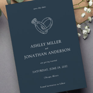 Elegant Modern Simple Elements Wedding Save The Date