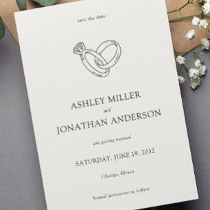 Elegant Modern Simple Elements Wedding Save The Date