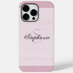  Elegant Modern Simple Girly Pink Mauve Monogram Case-Mate iPhone 14 Pro Max Case
