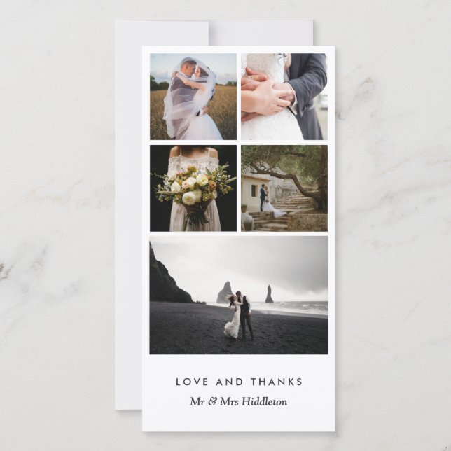 Elegant Modern Simple Married Couple Thank You Card (Front)