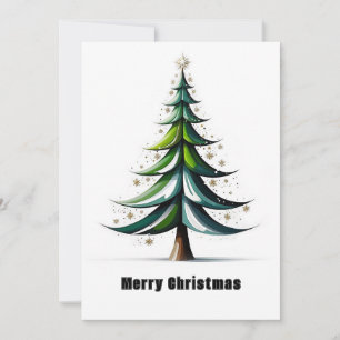 Elegant Modern Simple Minimalist Christmas Tree Holiday Card