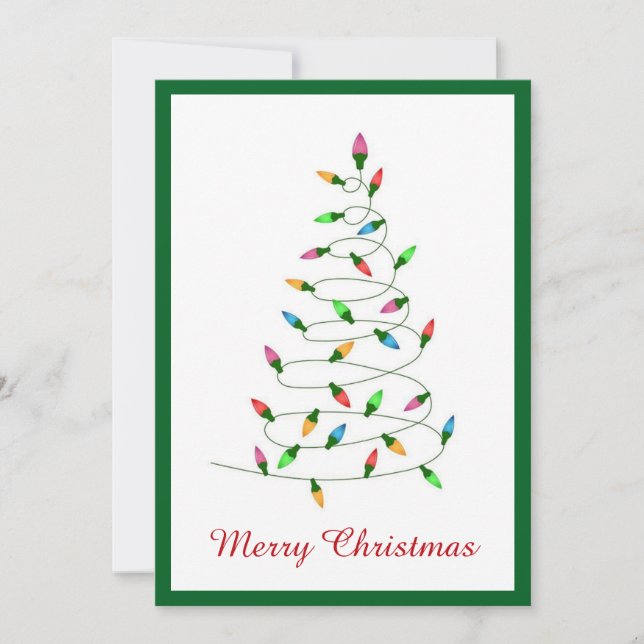 Elegant Modern Simple Minimalist Christmas Tree Holiday Card (Front)