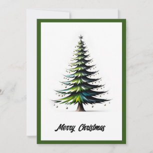 Elegant Modern Simple Minimalist Christmas Tree Holiday Card