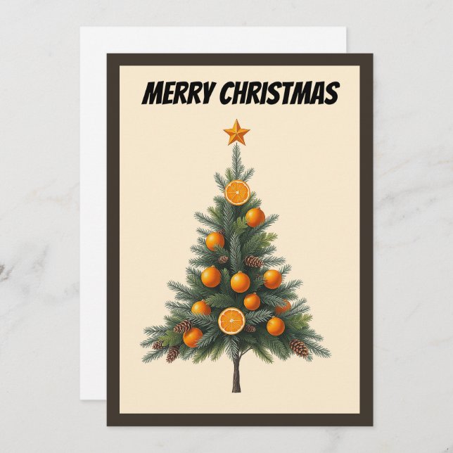 Elegant Modern Simple Minimalist Christmas Tree  Holiday Card (Front/Back)