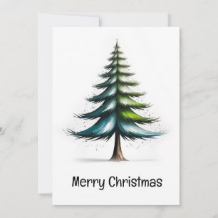 Elegant Modern Simple Minimalist Christmas Tree Holiday Card
