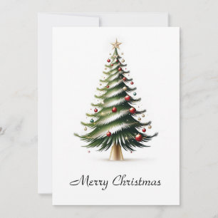 Elegant Modern Simple Minimalist Christmas Tree  Holiday Card