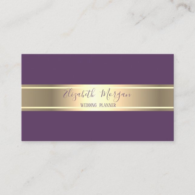 Elegant Modern Simple,Minimalist ,Gold Stripe Business Card (Front)