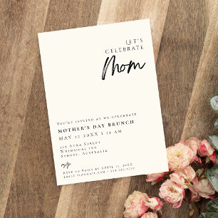 Elegant modern Simple mother's day BRUNCH  Invitat Invitation