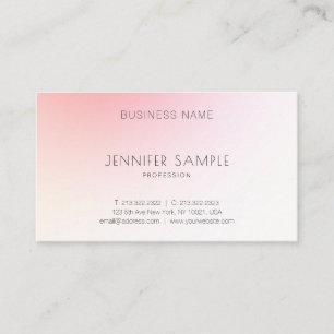 Elegant Modern Simple Pink Abstract Plain Luxury Business Card