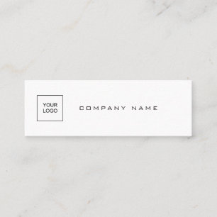 Elegant Modern Simple Plain With Logo Company Mini Business Card