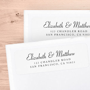Elegant Modern Simple Script Return Address Label