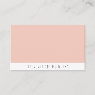 Elegant Modern Simple Template Blush Pink White Business Card