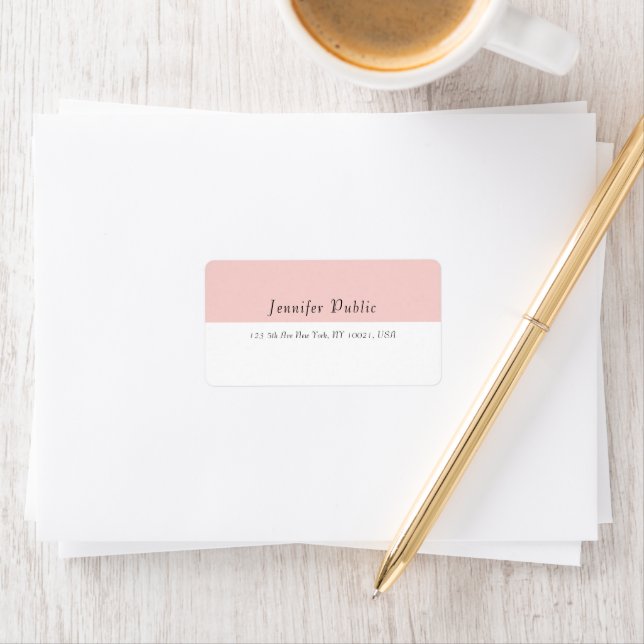 Elegant Modern Simple Template Blush Pink White Label (Insitu)