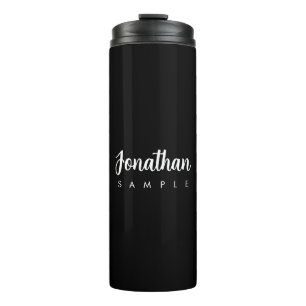 Elegant Modern Simple Template Calligraphy Name Thermal Tumbler
