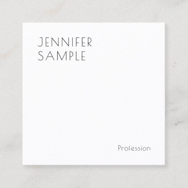 Elegant Modern Simple Template Personalised Square Business Card (Front)