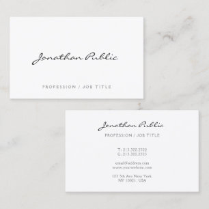 Elegant Modern Simple Trendy Calligraphed Name Business Card